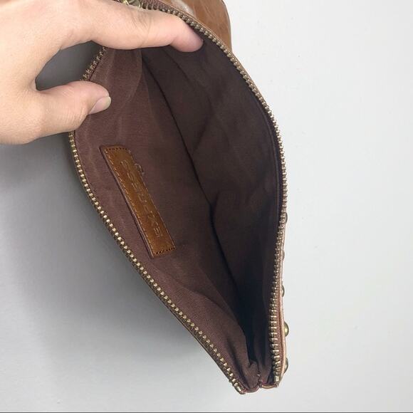 Y2k Express Brown Studded Leather Wristlet - Picture 4 of 7